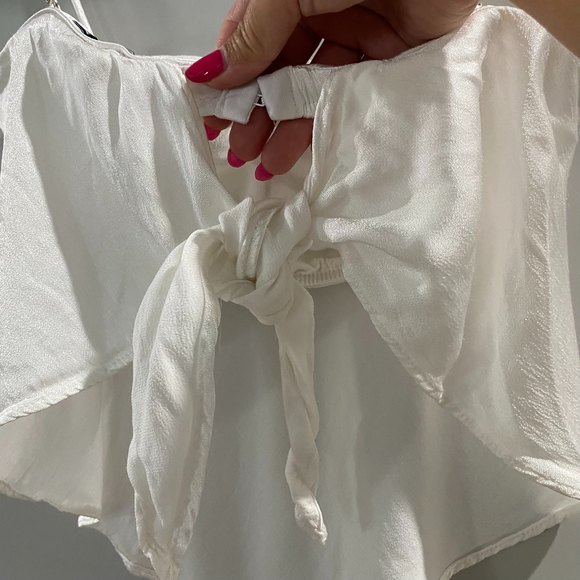 Zara Bandana Straight Neck Crop Top White Size XS - Picture 2 of 6